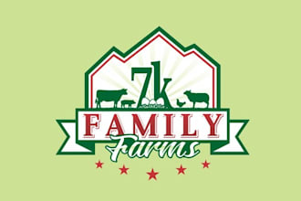 create a farmer market friendly logo for 7k family farms