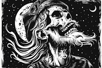 draw high quality linocut illustration for shirt design