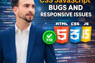 fix HTML CSS javascript bugs and responsive issues