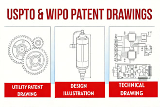 create uspto patent drawing wipo technical drawing for design and utility patent