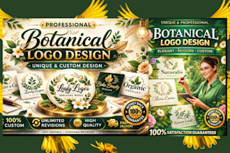 create minimalist botanical logo in boho style