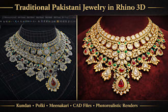 design traditional pakistani jewelry in rhino 3d