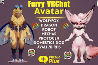 make custom vrchat avatar, vrc nsfw avatar, 3d anime avatar, furry vtuber model