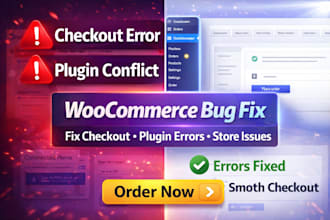 fix woocommerce errors, fix bugs, checkout issues, critical errors elementor fix