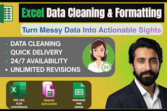 do excel data cleaning, formatting, merging and CSV data processing