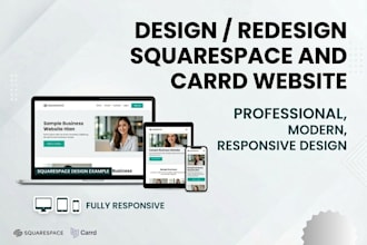 build squarespace website design, redesign squarespace website developmen, carrd