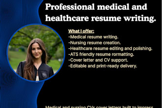 write or edit medical, healthcare and nursing resumes
