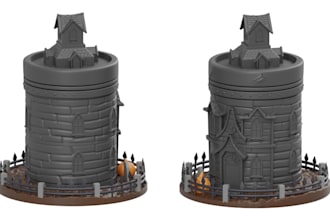 sculpt 3d miniature houses and terrain,dnd building,fantasy village,3d print stl