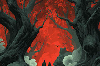 design a monochrome dark fantasy concept art for you