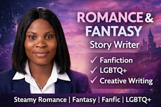 write steamy romance, fantasy, fanfiction, lgbtq and dark romance stories