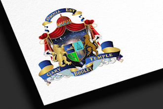 elevate your regal heraldic, family crest and coat of arms logo with branding