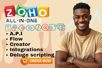 build zoho creator apps portal, zoho flow, API integration, deluge script, CRM