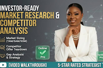 do professional startup market research competitor analysis market sizing