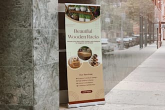 design professional roll up banner, pull up banner, retractable or stande banner