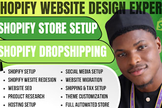 build shopify store, redesign shopify website, dropshipping store, shopify edit