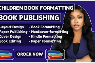 design children book illustration and children book cover for book formatting