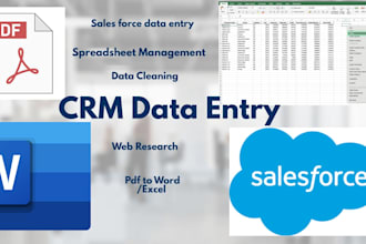 crm data entry, data cleaning, and spreadsheet management