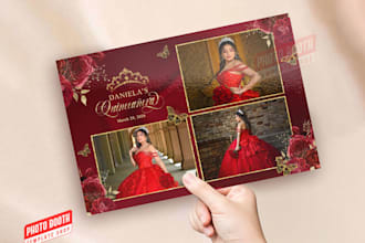 create photo booth template and 360 booth overlay