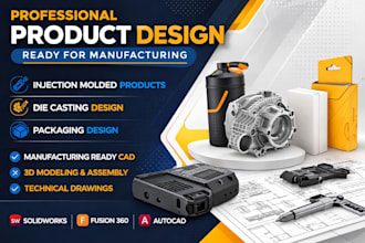 do 3d cad product design for injection molding, die casting and packaging