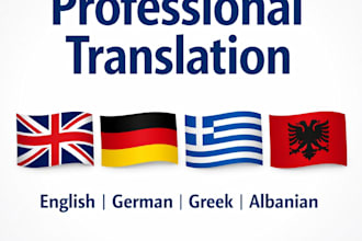 professional translation english, german, greek albanian fast and accurate