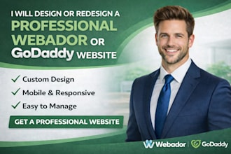 design or redesign a professional webador or godaddy website