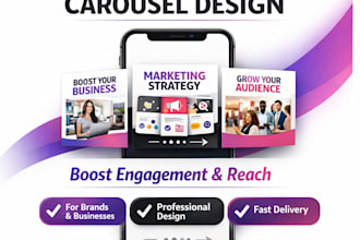 design professional instagram carousel posts for business and bands