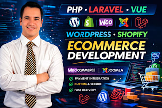 build wordpress shopify laravel ecommerce website