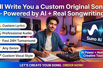 produce your custom song with real songwriting and suno