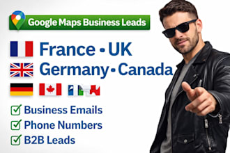 generate france germany canada usa business leads from google maps with email