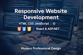 build a responsive website using HTML CSS react and asp net