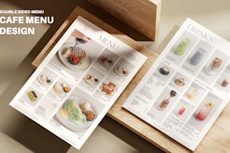 design professional menu design that is sleek and elegant