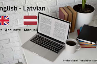 translate english to latvian manually and professionally