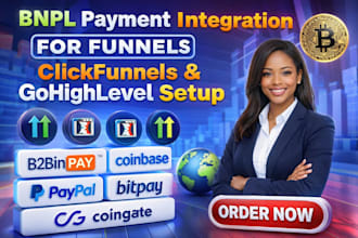 integrate buy now pay later gateways on clickfunnels, gohighlevel or shopify