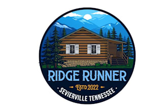 do smoky mountain moonshiner cabin logo appeal to travelers