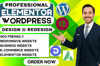 build rebuild wordpress, redesign wordpress website with elementor, divi, avada