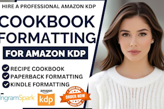 design, format and edit your recipe cookbook for amazon KDP kindle and print