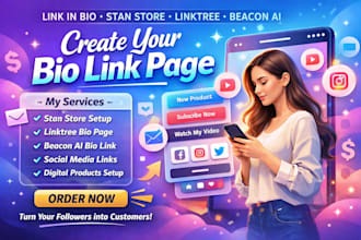 create link in bio stan store setup linktree beacon ai social media bio page