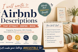 write a complete custom airbnb listing description for your property