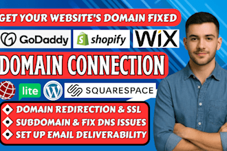 connect domain to your website or redirect domain, fix email