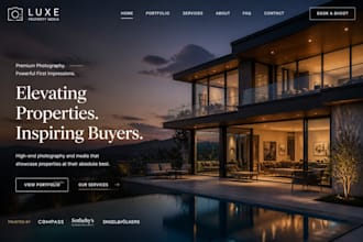 build wix real estate photographer website property media portfolio website