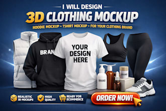 design 3d clothing mockup hoodie mockup tshirt mockup for your clothing brand