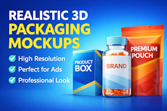 create realistic 3d packaging mockups for ads and marketing