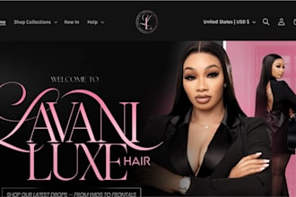 design hair extension shopify store, hair extension website shopify store design