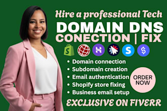 fix shopify store issues, connect domain dns or godaddy subdomain