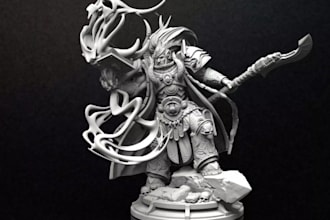 be 3d sculptor, action figure character, game model, 3d printing, warrior statue