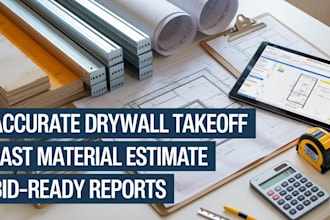 do accurate drywall takeoff, material quantity and cost estimation