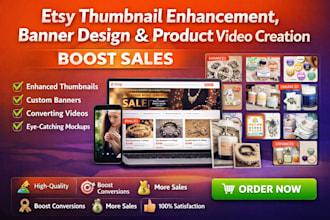 setup etsy thumbnail banner design product video creation mockups boost sales