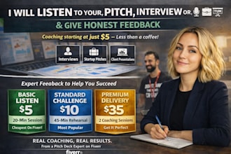 listen to your pitch, interview, or presentation and give you honest feedback