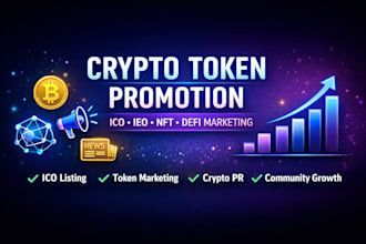 do crypto promotion, ico ieo marketing, token listing, nft and defi marketing