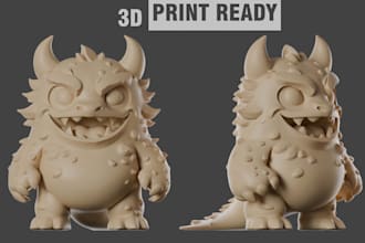 sculpt stylized 3d character for toy, game, or 3d printing